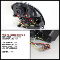 Thumbnail for Spyder Infiniti G35 03-04 4DR Projector Halogen - LED Halo DRL Blk High H4 PRO-YD-IG35034D-DRL-BK