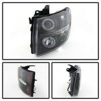 Thumbnail for Spyder Chevy Silverado 1500 07-13 Projector Headlights LED Halo LED Blk PRO-YD-CS07-HL-BK