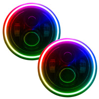 Thumbnail for Oracle 7in High Powered LED Headlights - Black Bezel - ColorSHIFT 2.0 SEE WARRANTY
