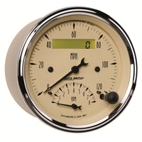 Thumbnail for AutoMeter Gauge Tach/Speedo 3-3/8in. 120MPH & 8K RPM Elec. Program. Antq Beige