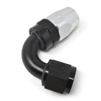 Thumbnail for Russell Performance -10 AN Black/Silver 120 Degree Tight Radius Full Flow Swivel Hose End