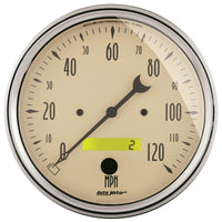Thumbnail for AutoMeter Gauge Speedometer 5in. 120MPH Elec. Prog. W/ Lcd Odo Antique Beige
