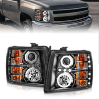 Thumbnail for ANZO 2007-2013 Chevrolet Silverado 1500 Projector Headlights w/ Halo Black