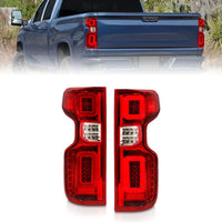 Thumbnail for Anzo 19-21 Chevy Silverado Full LED Tailights Chrome Housing Red/Clear Lens G2 (w/C Light Bars)
