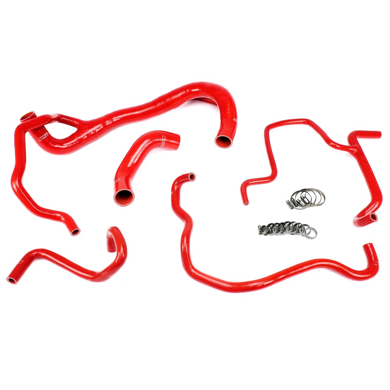 HPS Red Reinforced Silicone Radiator + Heater Hose Kit Coolant for Dodge 15-18 Challenger SRT 392 6.4L V8