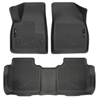 Thumbnail for Husky Liners Weatherbeater 17-23 Cadillac XT5 / 17-23 GMC Acadia Front & 2nd Seat Floor Liners - Blk