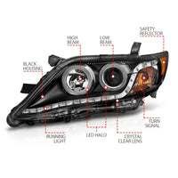 Thumbnail for ANZO 2010-2011 Toyota Camry Projector Headlights w/ Halo Black (CCFL)