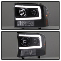Thumbnail for Spyder 99-04 Ford F250 Super Duty Projector Headlights - Light Bar - Black PRO-YD-FF25099V2-LB-BK