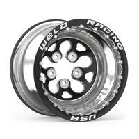 Thumbnail for Weld Alpha-1 15x12 / 5x4.5 BP / 3in. BS Black Wheel - Black Double Beadlock MT