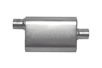 Thumbnail for Gibson CFT Superflow Offset/Center Oval Muffler - 4x9x18in/3in Inlet/3in Outlet - Stainless