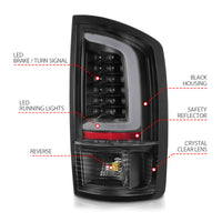 Thumbnail for ANZO 2002-2006 Dodge  Ram 1500 LED Tail Lights w/ Light Bar Black Housing Clear Lens