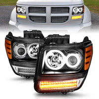 Thumbnail for ANZO 2007-2012 Dodge Nitro Projector Headlights w/ Halo Black (CCFL) G2