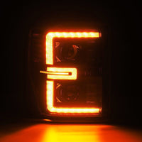 Thumbnail for AlphaRex 08-10 Ford F250-550 LUXX-Series LED Projector Headlights Alpha-Blk w/Activ Light/Seq Signal