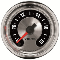 Thumbnail for Autometer American Muscle 52mm Full Sweep Electric 8-18 Volts Voltmeter Gauge