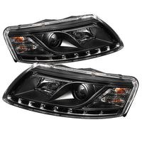 Thumbnail for Spyder Audi A6 05-07 Projector Headlights Halogen Model Only - DRL Black PRO-YD-ADA605-DRL-BK