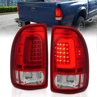 Thumbnail for ANZO 1997-2004 Dodge Dakota LED Taillights Chrome Housing Red Lens Pair
