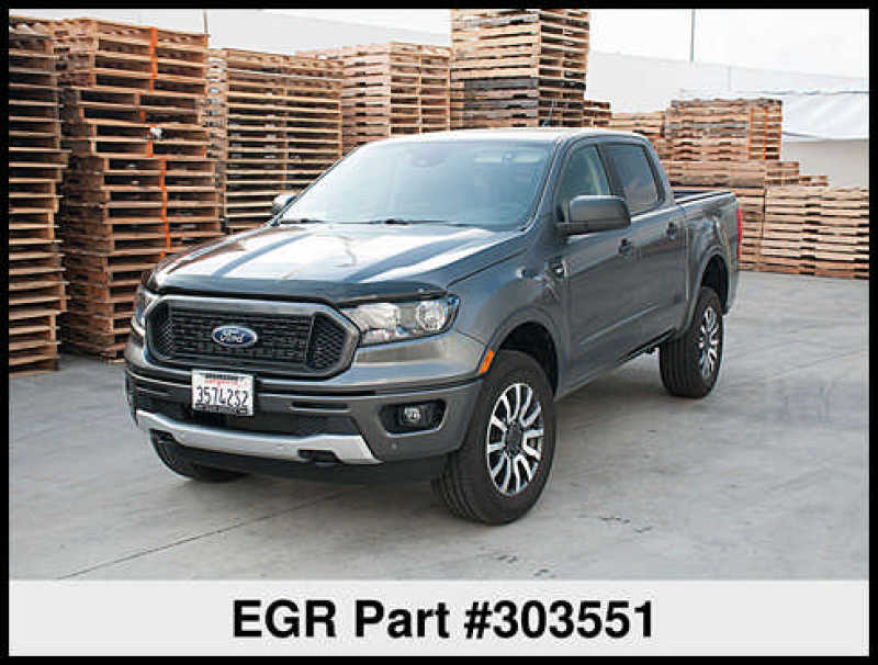 EGR 2019+ Ford Ranger XL/XLT Superguard Hood Guard - Dark Smoke (303551)