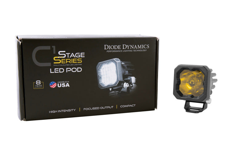 Diode Dynamics Stage Series C1 LED Pod Sport - Yellow Flood Standard ABL Each
