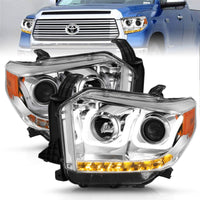 Thumbnail for ANZO 2014-2015 Toyota Tundra Projector Headlights w/ U-Bar Chrome w/ DRL