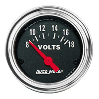 Thumbnail for Autometer Traditional Chrome 52mm 8-18 Volts Short Sweep Electricall Voltmeter