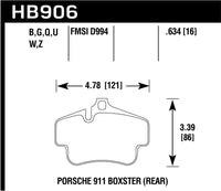 Thumbnail for Hawk 2020 Porsche 718 Boxster 2.0L Base Ceramic Composite Brakes Rear ER-1 Brake Pads