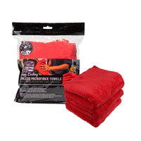Thumbnail for Chemical Guys Happy Ending Ultra Edgeless Microfiber Towel - 16in x 16in - Red - 3 Pack