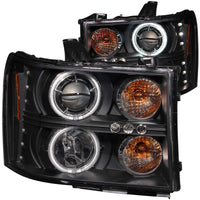 Thumbnail for ANZO 2007-2013 Gmc Sierra 1500 Projector Headlights w/ Halo Black