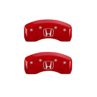 Thumbnail for MGP 4 Caliper Covers Engraved Front Honda Engraved Rear H Logo Red finish silver ch