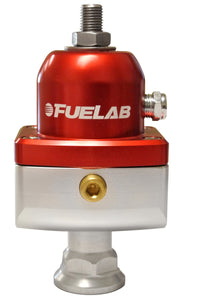 Thumbnail for Fuelab 575 High Pressure Adjustable Mini FPR Blocking 25-65 PSI (1) -6AN In (2) -6AN Out - Red
