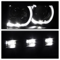 Thumbnail for Xtune Ford F150 09-14 Projector Headlights Halogen Model Only LED Halo Black PRO-JH-FF15009-CFB-BK