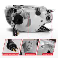 Thumbnail for ANZO 12-15 Toyota Tacoma Projector Headlights - w/ Light Bar Switchback Chrome Housing