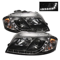 Thumbnail for Spyder Audi A3 06-08 Projector Headlights Halogen Model Only - DRL Black PRO-YD-AA306-DRL-BK