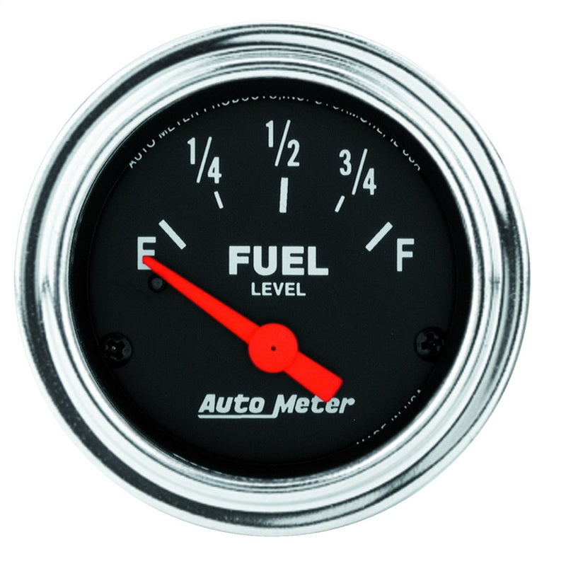 Autometer Traditional Chrome 52mm Short Sweep 0 Ohm - 90 Ohm Full Electrical Fuel Level Gauge