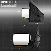 Thumbnail for Xtune Ford F150 04-06 Power Heated Amber LED Signal OE Mirror Left MIR-03348AEBH-P-L