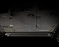 Thumbnail for DV8 Offroad 07-18 Jeep Wrangler JK Plated Steel Rock Slider Steps - Matte Black (4 Door Only)