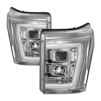 Thumbnail for Spyder 11-16 Ford F-250/F-350 V2 Projector Headlights - Light Bar DRL - Chrome PRO-YD-FS11V2-LB-C