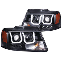 Thumbnail for ANZO 2004-2008 Ford F-150 Projector Headlights w/ U-Bar Black