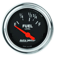 Thumbnail for AutoMeter Gauge Fuel Level 2-1/16in. 16 Ohm(e) to 158 Ohm(f) Elec Traditional Chrome