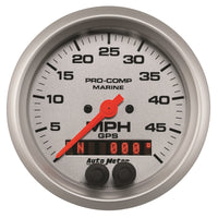 Thumbnail for Autometer Marine Silver Ultra-Lite 3-3/8in 50MPH GPS Speedometer Gauge