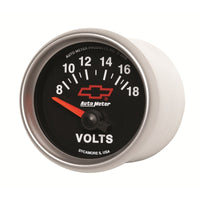 Thumbnail for Autometer GM Bowtie Black 2-1/16 Voltmeter 8-18V
