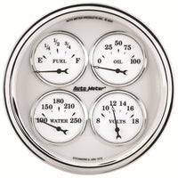Thumbnail for AutoMeter Gauge Quad 5in. 240 Ohm(e) to 33 Ohm(f) Elec Old Tyme White II