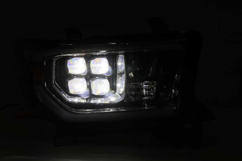 AlphaRex 07-13 Toyota Tundra (w/Lvl Adj) NOVA LED Proj Headlights Plank Alpha Blk w/Seq Signal/RDL