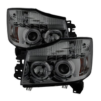 Thumbnail for Spyder Nissan Titan 04-14/Armada 04-07 Projector Headlights LED Halo LED Smke PRO-YD-NTI04-HL-SM