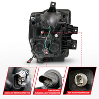 Thumbnail for ANZO 08-10 Ford F-250 - F-550 Super Duty Projector Headlights w/ Light Bar Switchback Black Housing