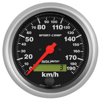 Thumbnail for Autometer Sport-Comp 3-3/8 inch 190 KPH Electronic Speedometer Gauge