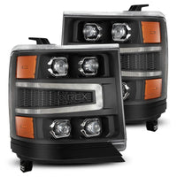 Thumbnail for AlphaRex 16-18 Chevy 1500HD NOVA-Series LED Proj Headlights BK w/Actv Lgt/SeqSig & DRL (Req 810023)