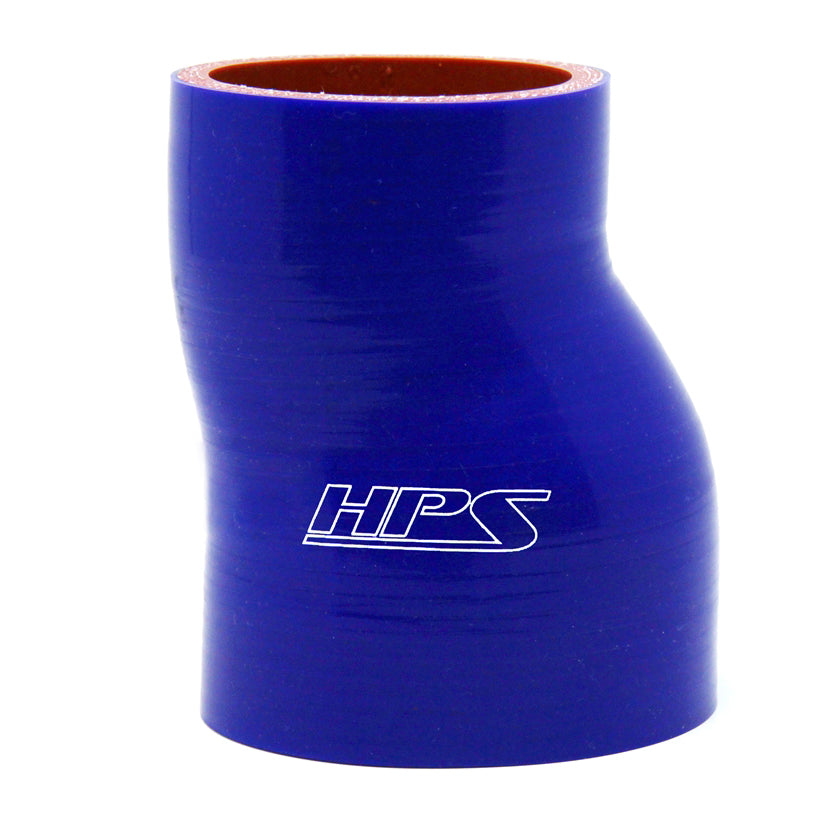 HPS 2" - 2.5" ID , 6" Long High Temp 4-ply Reinforced Silicone Offset Reducer Coupler Hose Blue (51mm - 63mm ID , 152mm Length)