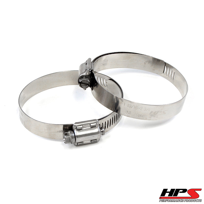 HPS Stainless Steel Worm Gear Liner Clamp Size 48 2pc Pack 2-9/16" - 3-1/2" (65mm-89mm)