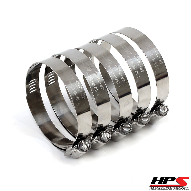 HPS Stainless Steel Worm Gear Liner Clamp Size 80 5pc Pack 4-5/8" - 5-1/2" (117mm-140mm)