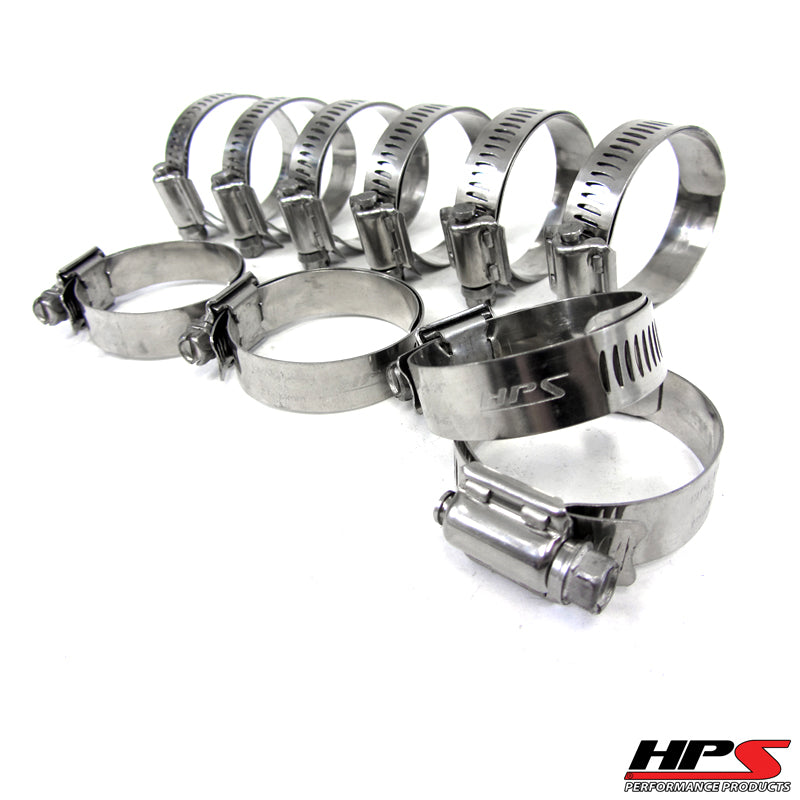 HPS Stainless Steel Worm Gear Liner Clamp Size 44 10pc Pack 2-5/16" - 3-1/4" (59mm-83mm)